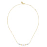 14K White And Yellow Gold Graduating Diamond Kite Shape Curved Bar Necklace - 0.24 ct