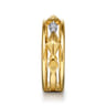14K White And Yellow Gold Graduating Diamond Kite Shape Easy Stackable Ring - 0.07 ct