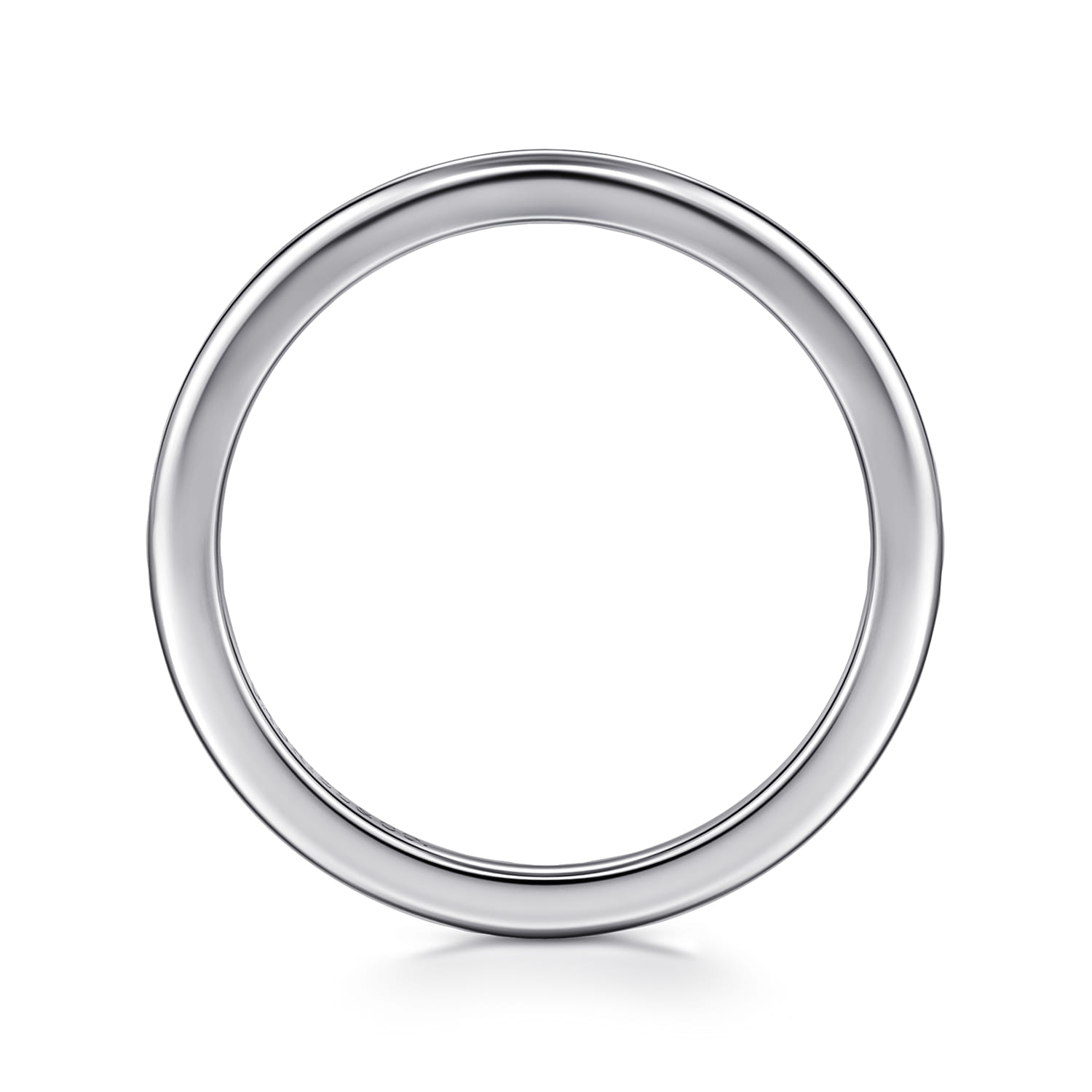 Straight Wedding Ring in 14k White Gold with   at Gabriel & Co. - Shot 2