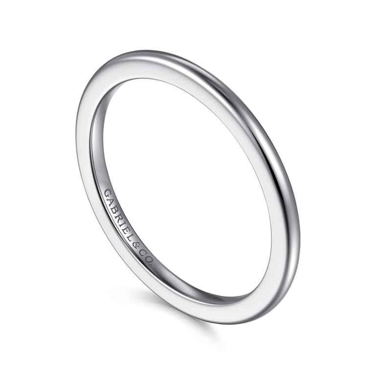 Straight Wedding Ring in 14k White Gold with   at Gabriel & Co. - Shot 3