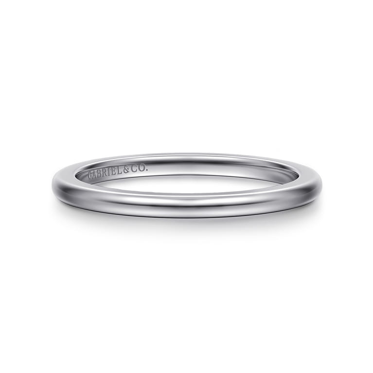 Straight Wedding Ring in 14k White Gold with   at Gabriel & Co. - Shot 1