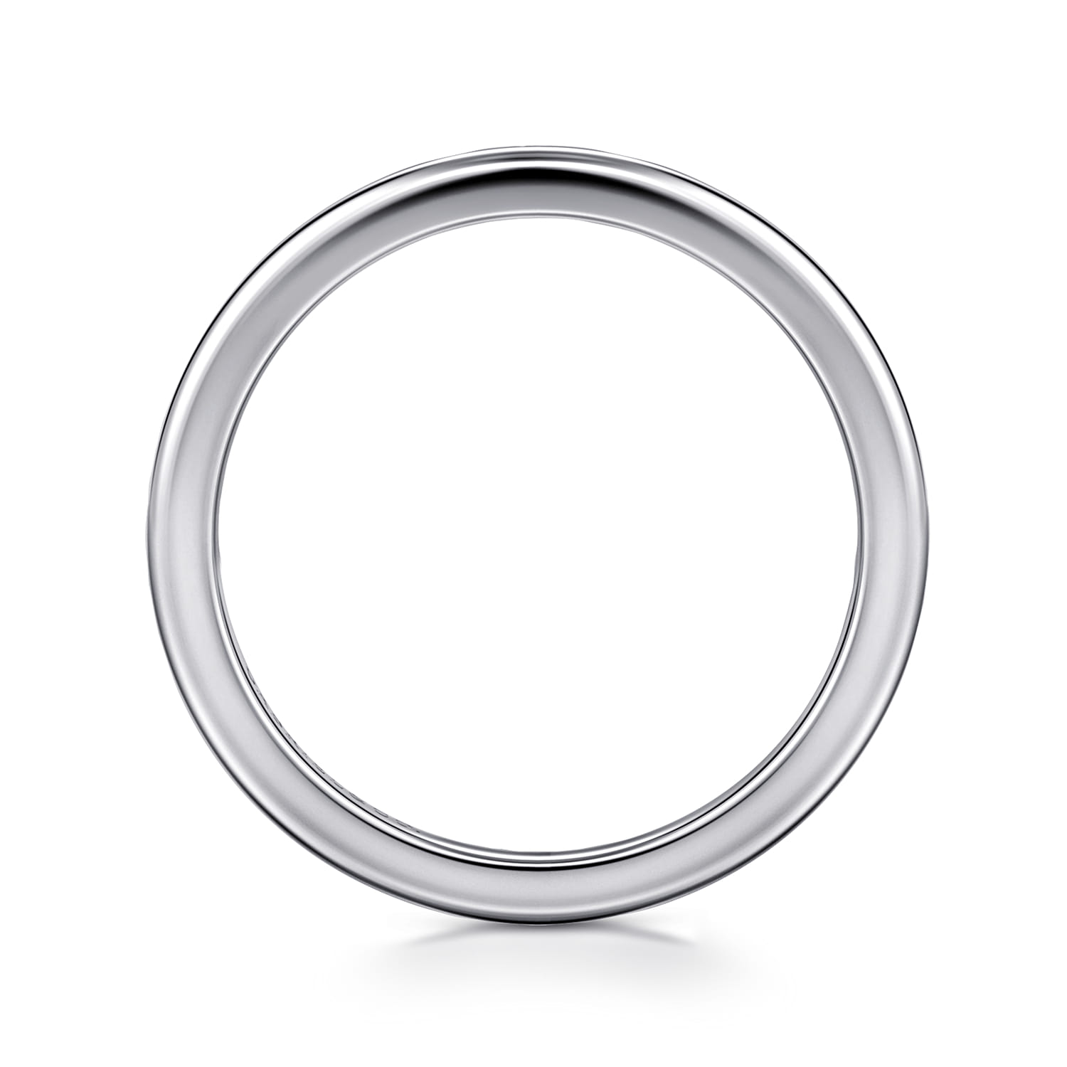 Straight Wedding Ring in 14k White Gold with   at Gabriel & Co. - Shot 2