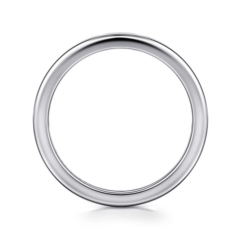 Straight Wedding Ring in 14k White Gold with   at Gabriel & Co. - Shot 2