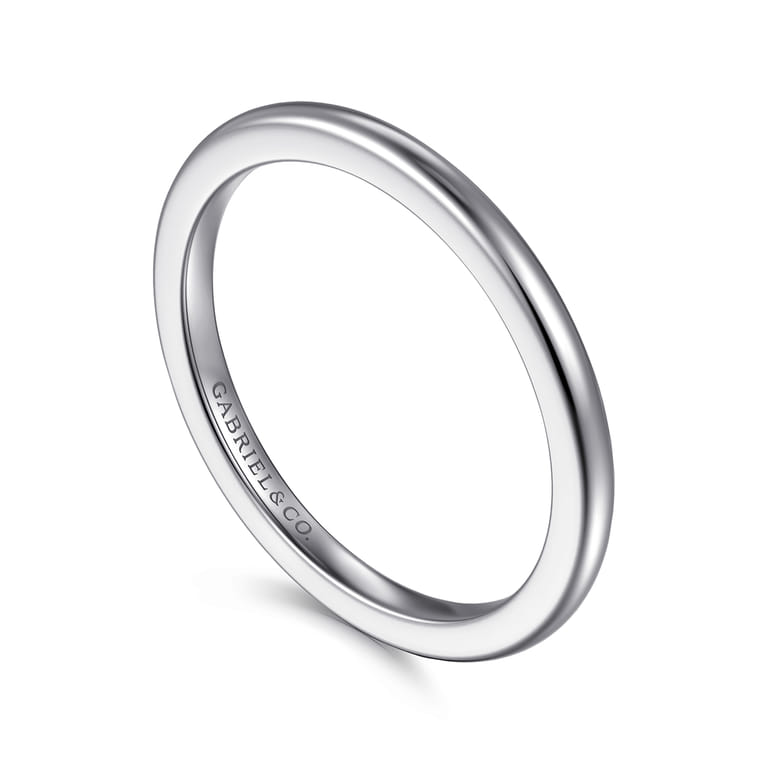 Straight Wedding Ring in 14k White Gold with   at Gabriel & Co. - Shot 3