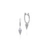 14K White Gold 10mm Diamond Spike Drop Earrings - 0.07 ct
