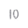 14K White Gold 10mm Round Diamond Huggies - 0.12 ct