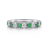 Straight Wedding Ring in 14k White Gold with Round Emerald at Gabriel & Co.