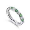 Straight Wedding Ring in 14k White Gold with Round Emerald at Gabriel & Co.
