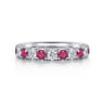 Straight Wedding Ring in 14k White Gold with Round Ruby at Gabriel & Co.