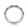 Straight Wedding Ring in 14k White Gold with Round Ruby at Gabriel & Co.
