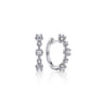 14K White Gold 15 mm Diamond Huggies - 0.35 ct