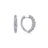 14K White Gold 15mm Classic Diamond Huggies - 1 ct