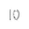 14K White Gold 15mm Classic Diamond Huggies - 0.3 ct