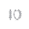 14K White Gold 15mm Diamond Cluster Huggie Earrings - 0.45 ct