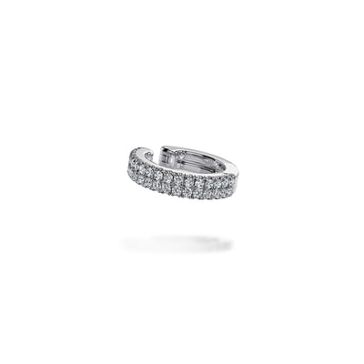 14K White Gold 15mm Diamond Earcuff Earring