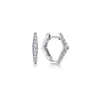 14K White Gold 15mm Diamond Huggies - 0.3 ct