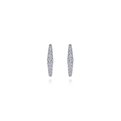 14K White Gold 15mm Diamond Huggies