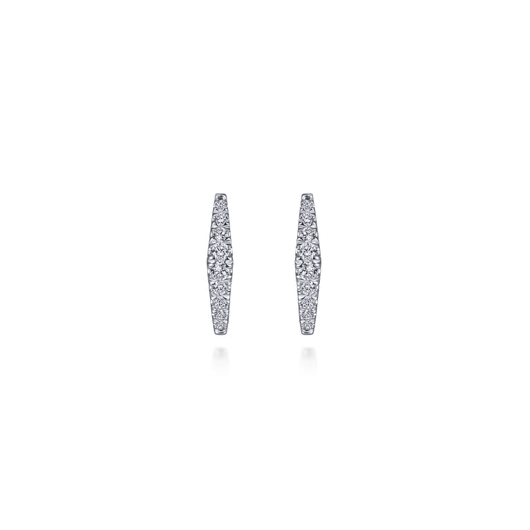 14K White Gold 15mm Diamond Huggies - 0.3 ct - Shot 3