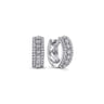 14K White Gold 15mm Diamond Huggies - 0.3 ct