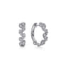 14K White Gold 15mm Diamond Huggies - 0.4 ct
