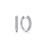 14K White Gold 15mm Diamond Huggies - 0.5 ct