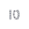 14K White Gold 15mm Diamond Huggies - 1 ct