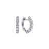14K White Gold 15mm Diamond Huggies - 0.95 ct