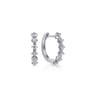 14K White Gold 15mm Diamond Huggies - 0.4 ct