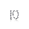 14K White Gold 15mm Diamond Huggies - 0.5 ct