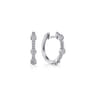 14K White Gold 15mm Diamond Huggies - 0.25 ct