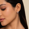 14K White Gold 15mm Diamond and Sapphire Earrings - 0.35 ct