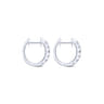 14K White Gold 15mm Round Classic Diamond Huggie Earrings - 0.4 ct