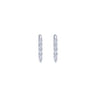 14K White Gold 15mm Round Classic Diamond Huggie Earrings - 0.4 ct