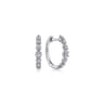 14K White Gold 15mm Round Classic Diamond Huggies - 0.23 ct