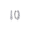 14K White Gold 15mm Round Diamond Huggies - 0.95 ct