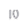 14K White Gold 15mm Round Diamond Huggies - 0.35 ct