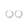14K White Gold 15mm Round Diamond Huggies - 0.35 ct