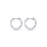 14K White Gold 15mm Ruby and Diamond Huggies - 0.05 ct