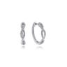 14K White Gold 15mm Twisted Diamond Huggies - 0.11 ct