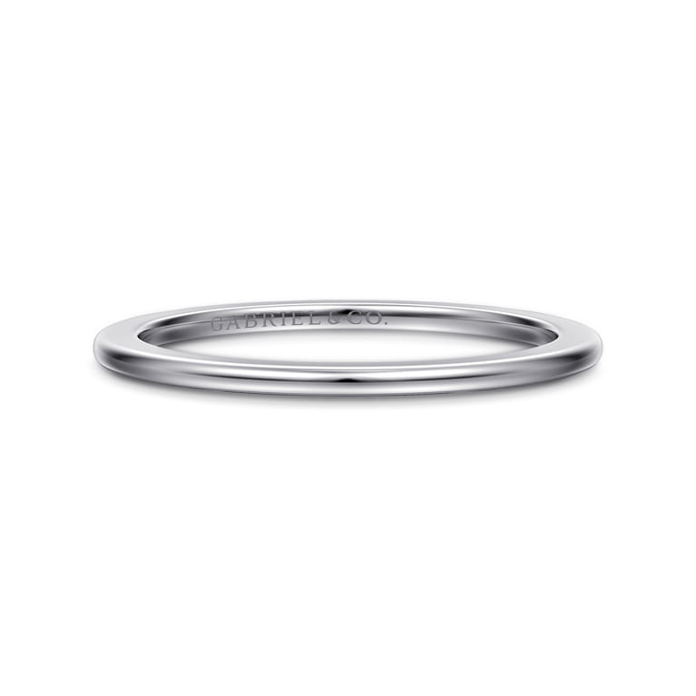 Straight Wedding Ring in 14k White Gold with   at Gabriel & Co. - Shot 1