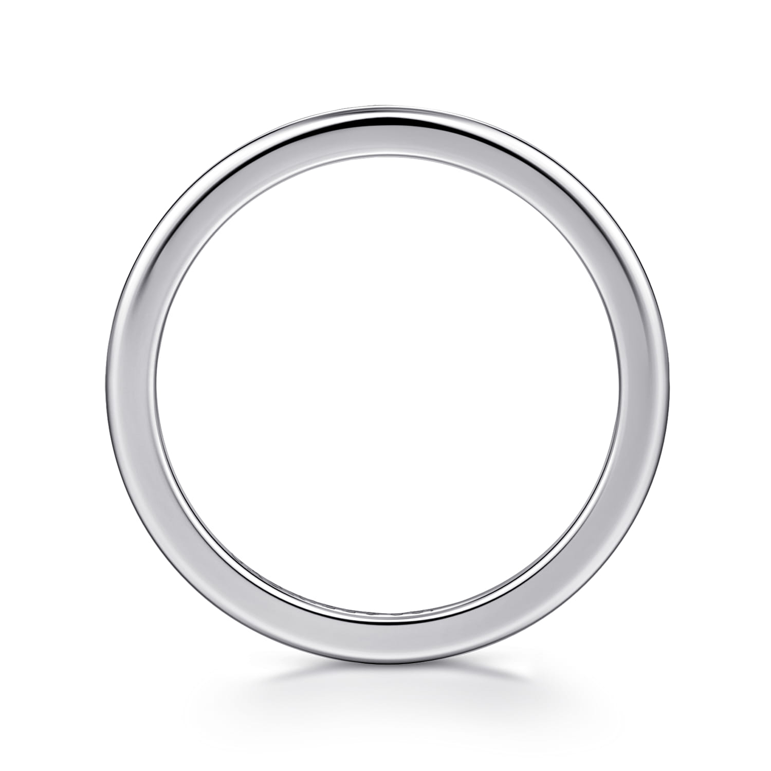 Straight Wedding Ring in 14k White Gold with   at Gabriel & Co. - Shot 2