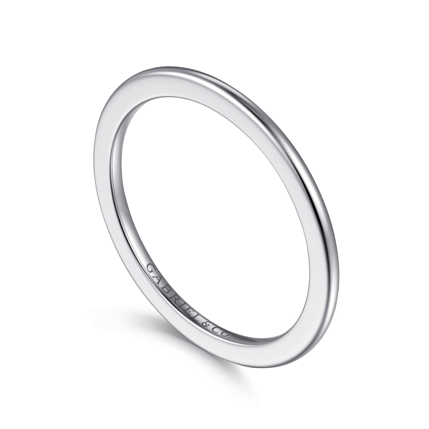 Straight Wedding Ring in 14k White Gold with   at Gabriel & Co. - Shot 3