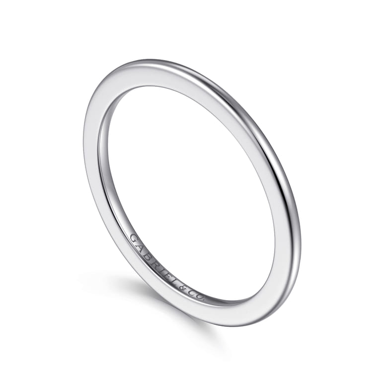 Straight Wedding Ring in 14k White Gold with   at Gabriel & Co. - Shot 3