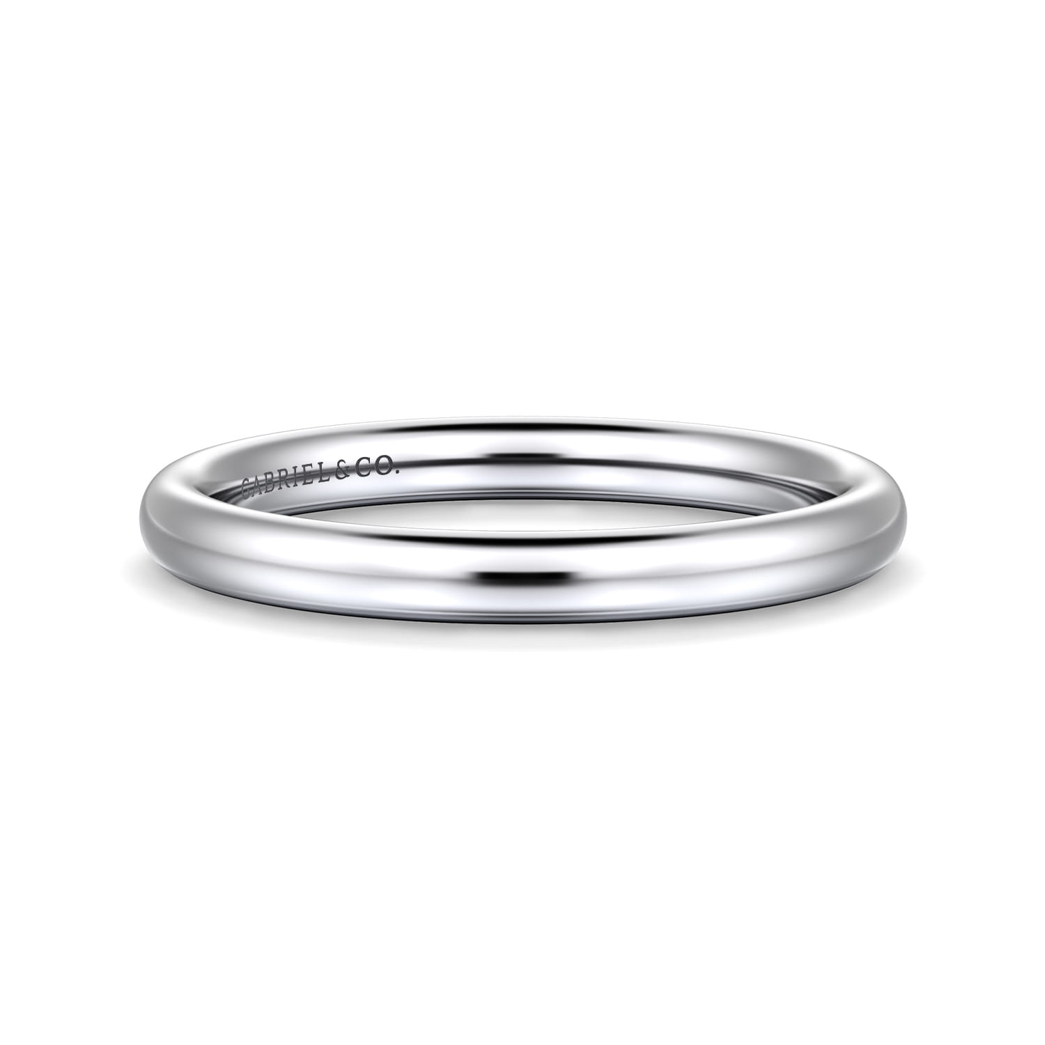 14K White Gold 2.2mm Plain Wedding Band - Shot 1