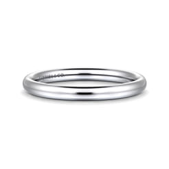 14K White Gold 2.2mm Plain Wedding Band
