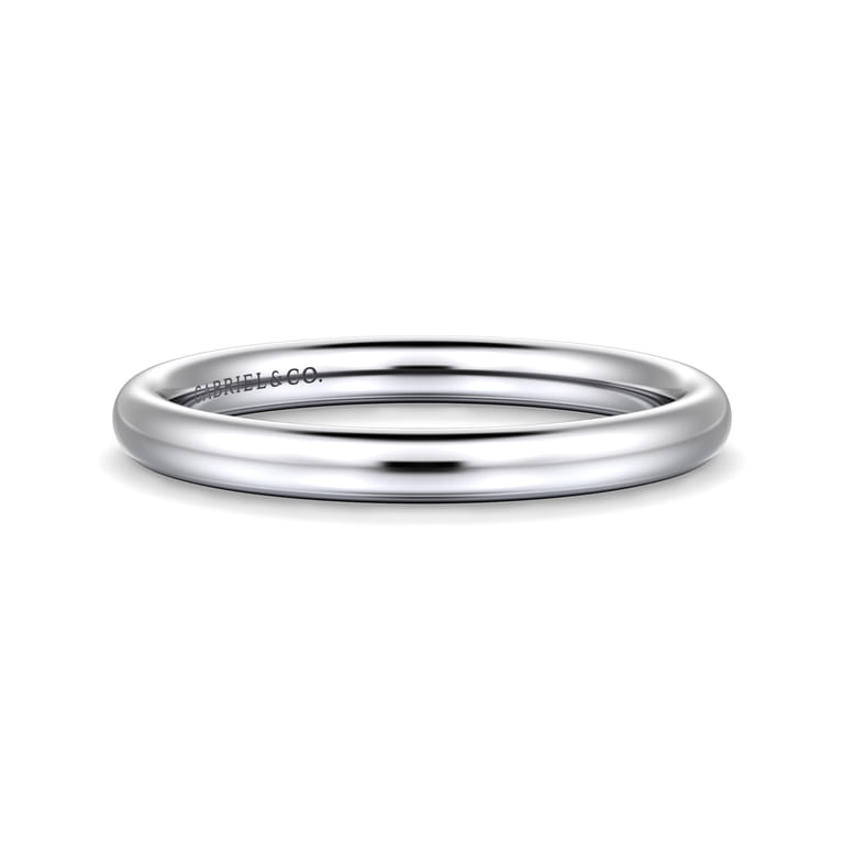 14K White Gold 2.2mm Plain Wedding Band - Shot 1