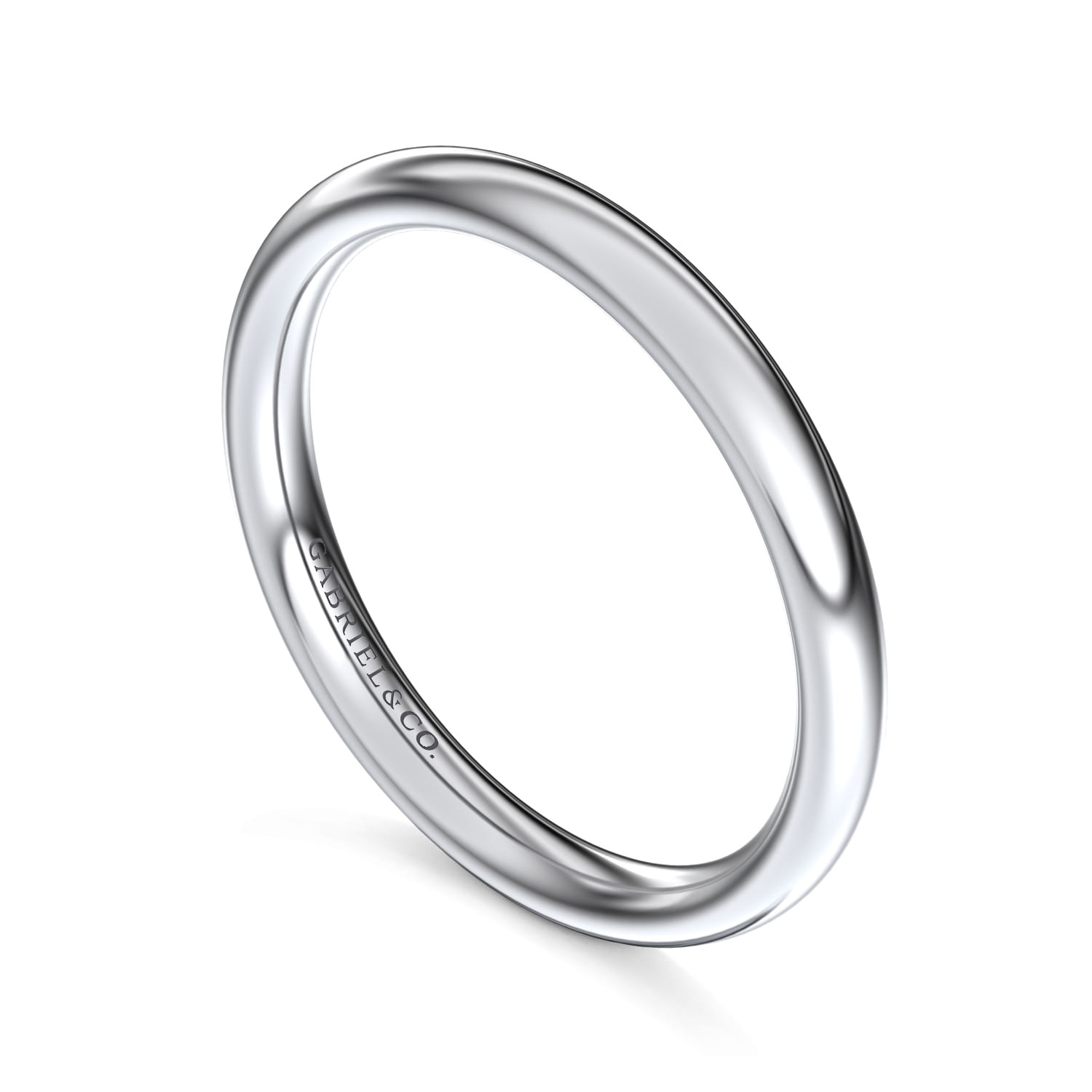 14K White Gold 2.2mm Plain Wedding Band - Shot 3
