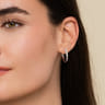 14K White Gold 20mm Buttercup Set Diamond Classic Oval Hoop Earrings - 0.5 ct