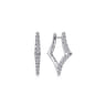14K White Gold 20mm Classic Diamond Hoop Earrings - 0.75 ct