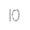 14K White Gold 20mm Classic Diamond Hoop Earrings - 0.7 ct
